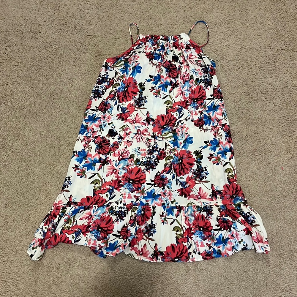 Easel sundress floral print pillowcase style neckline size M